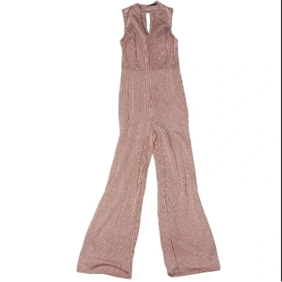 ModCloth Jumpsuit Sz Small For The Bliss Of It Striped Flare Retro Pinup Cut Out - Picture 6 of 12